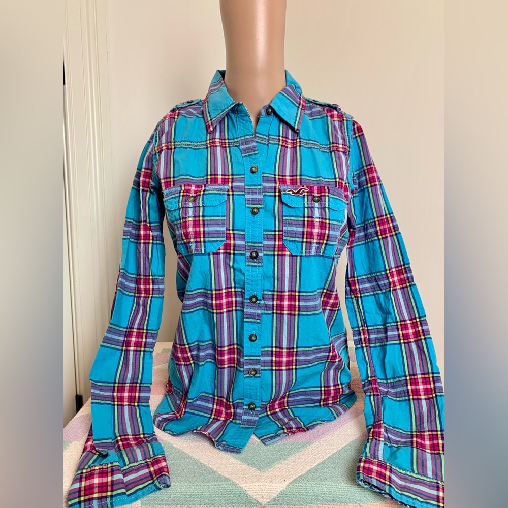 Vintage! Hollister plaid button down shirt